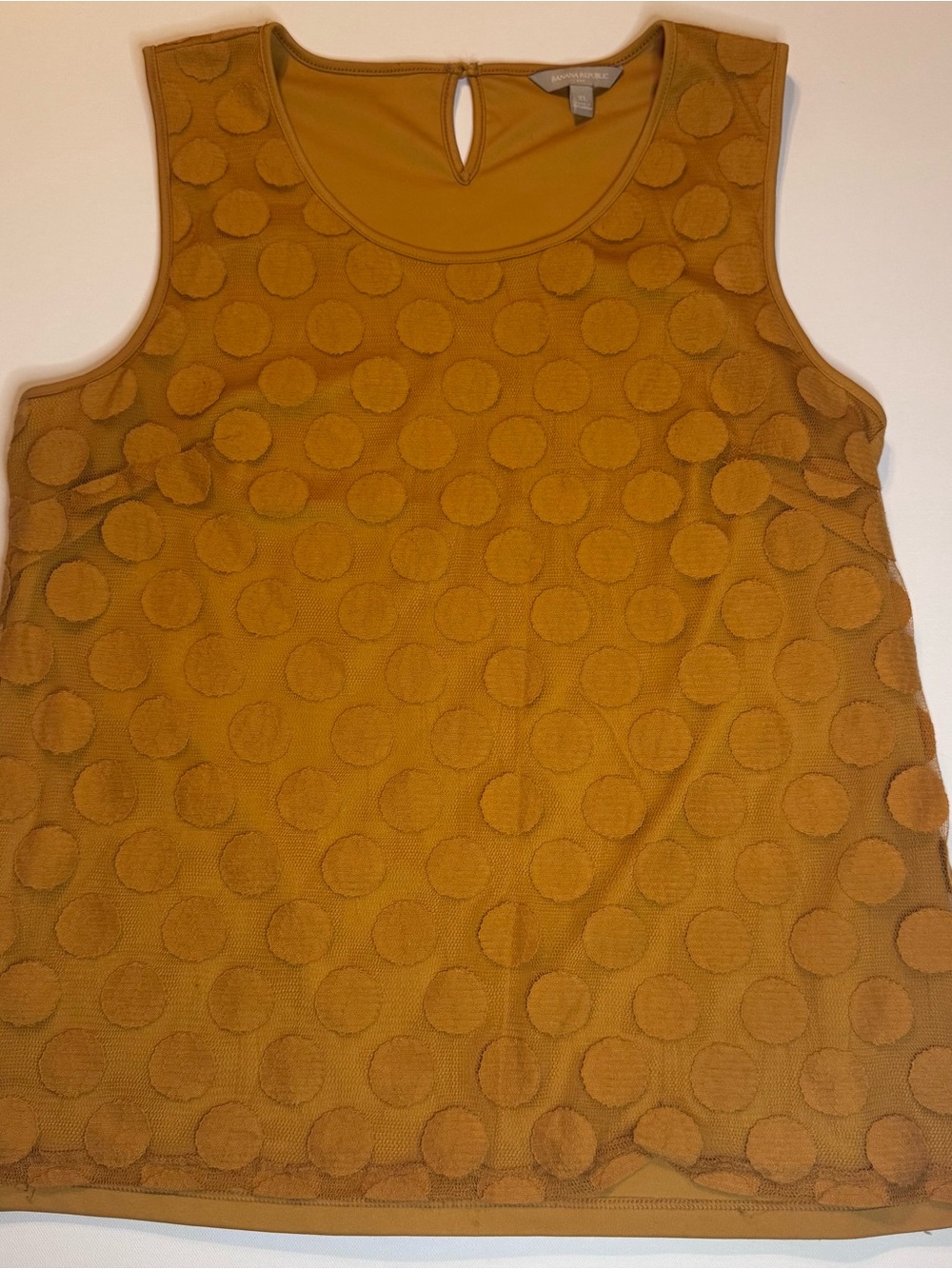 Banana Republic Mustard Dot-Textured Sleeveless Tank